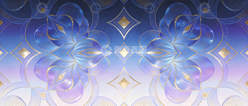 高清大图下载【趣麦麦图】华丽花纹对称图案设计