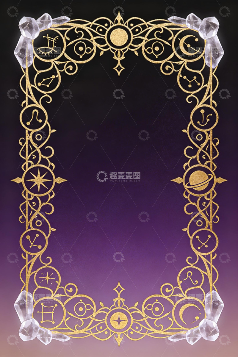 高清大图下载【趣麦麦图】神秘金色魔法相框