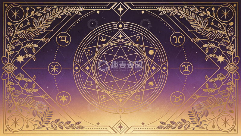 高清大图下载【趣麦麦图】神秘占星图案艺术插画