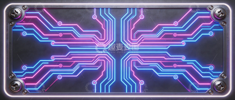高清大图下载【趣麦麦图】霓虹电路板科技感设计元素