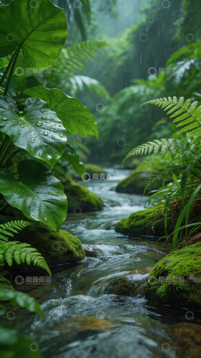 高清大图下载【趣麦麦图】雨林溪流自然风光摄影