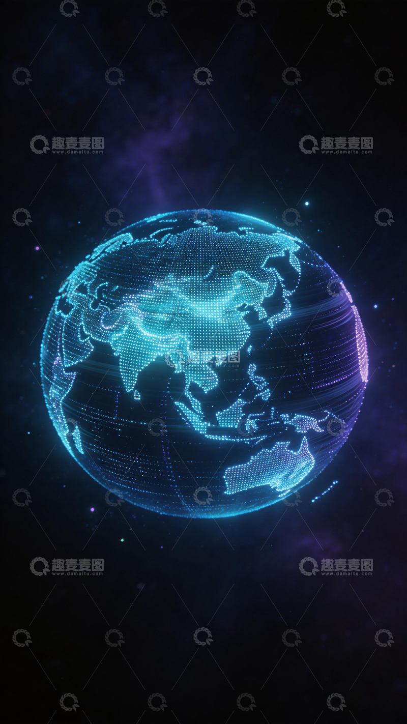 高清大图下载【趣麦麦图】科技风数字地球图像