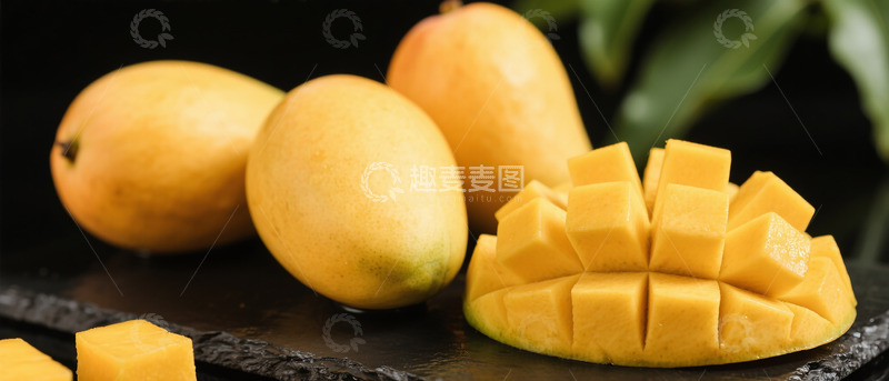 高清大图下载【趣麦麦图】新鲜芒果展示美食摄影