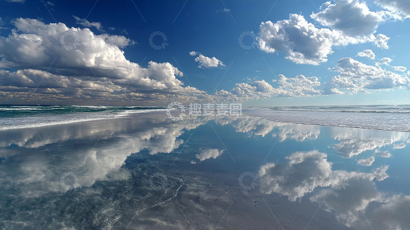 高清大图下载【趣麦麦图】云海倒映在静谧海面