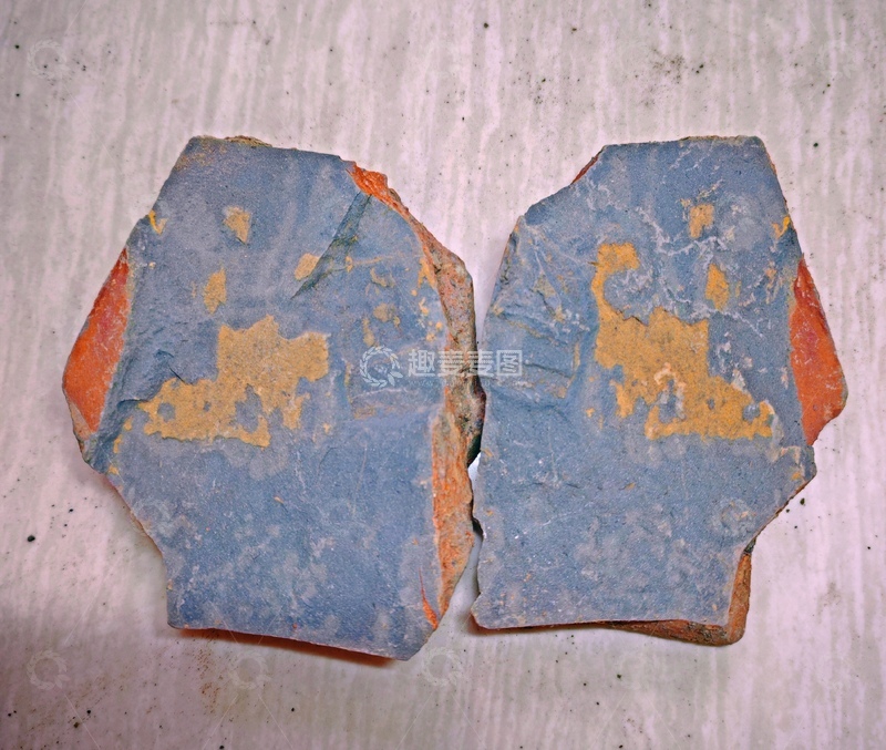 高清大图下载【趣麦麦图】古陶瓷碎片彩绘图案考古研究素材