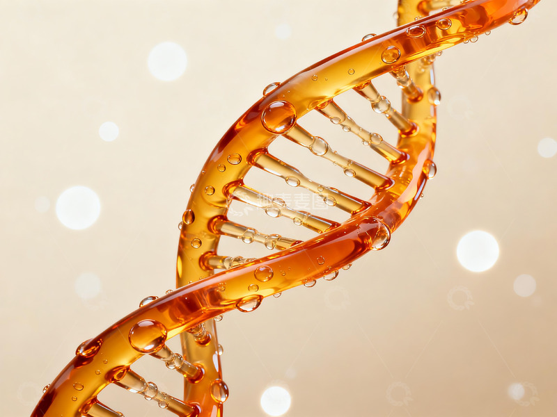 高清大图下载【趣麦麦图】金色光感双螺旋dna医学图1