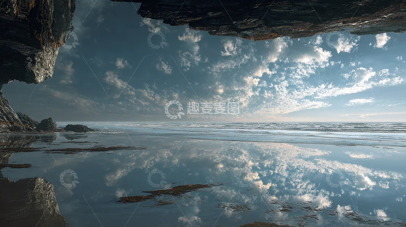 高清大图下载【趣麦麦图】天空与海面交融的梦境