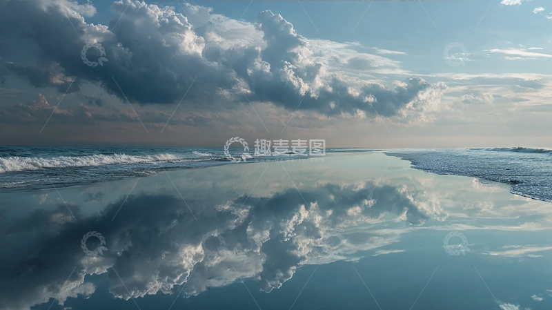 高清大图下载【趣麦麦图】海天一色：寂静中蕴含无限深意