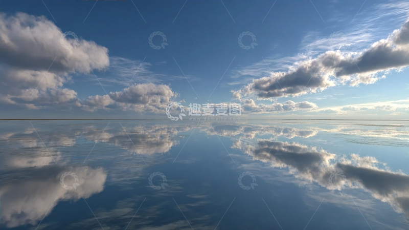 高清大图下载【趣麦麦图】天空与水面之镜像奇观