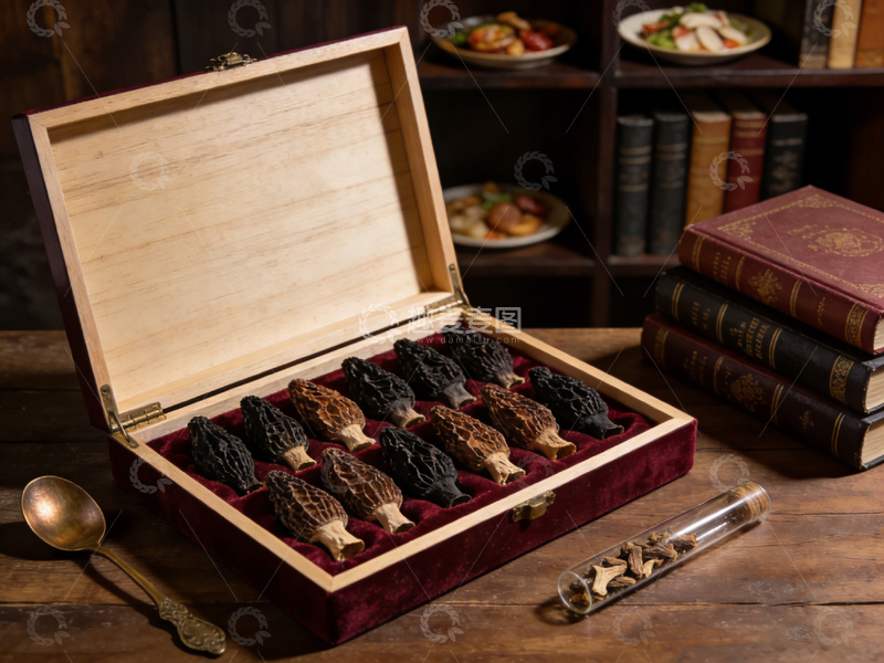 高清大图下载【趣麦麦图】木质礼盒珍馐食材展示