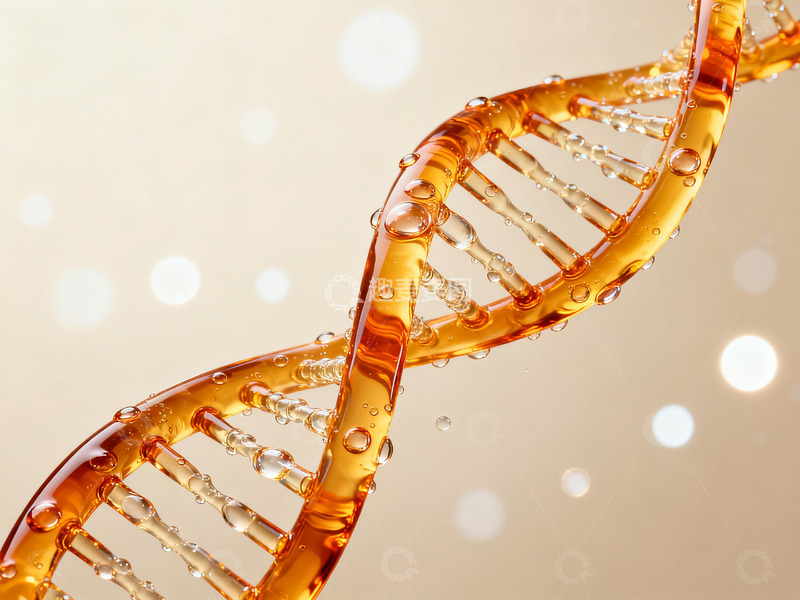 高清大图下载【趣麦麦图】金色光感双螺旋dna医学图3