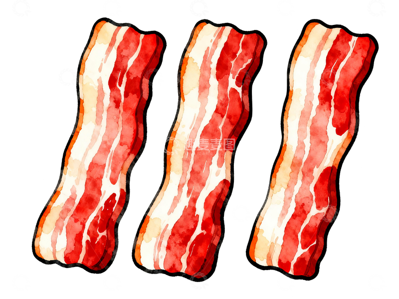 源文件下载【趣麦麦图】丝网印刷风格培根1