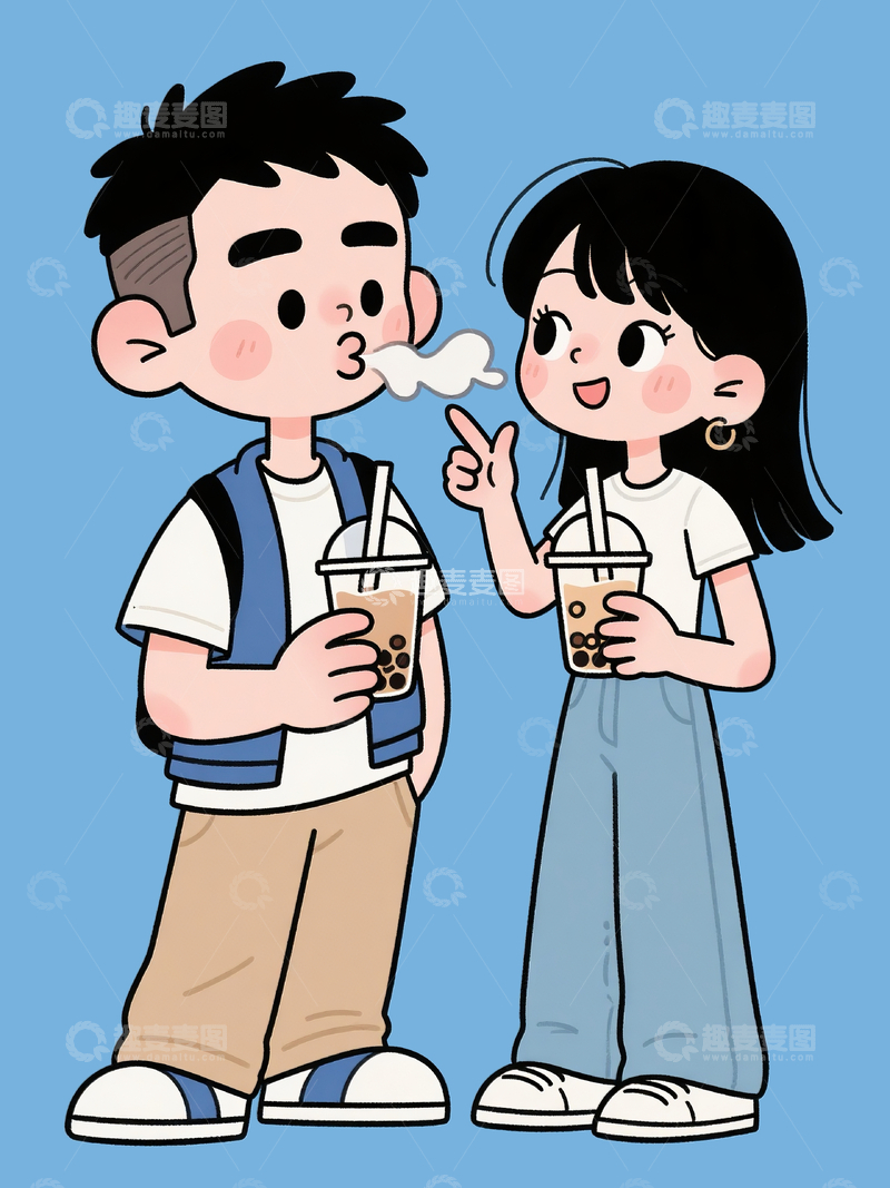 源文件下载【趣麦麦图】卡通搞怪情侣2