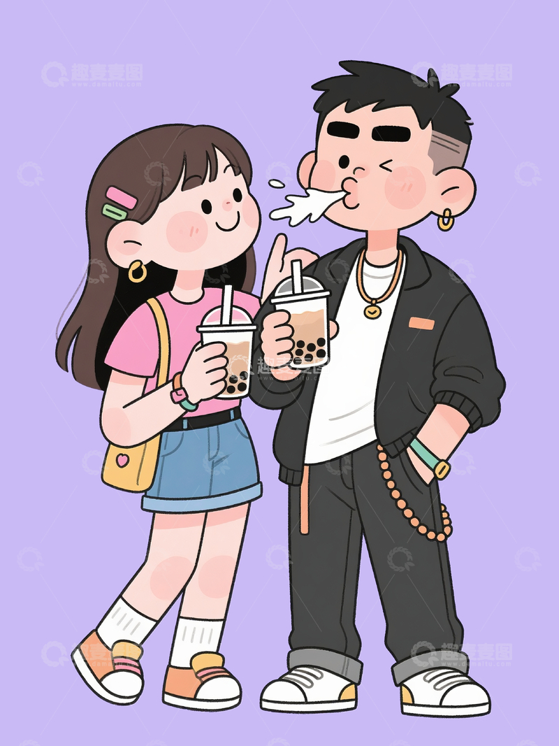 源文件下载【趣麦麦图】卡通搞怪情侣3