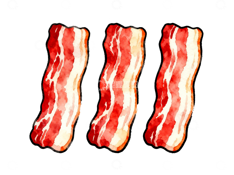 源文件下载【趣麦麦图】丝网印刷风格培根4