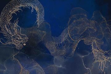 东方龙纹艺术绘画