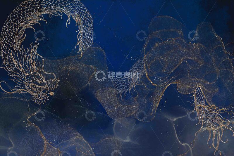 源文件下载【趣麦麦图】东方龙纹艺术绘画