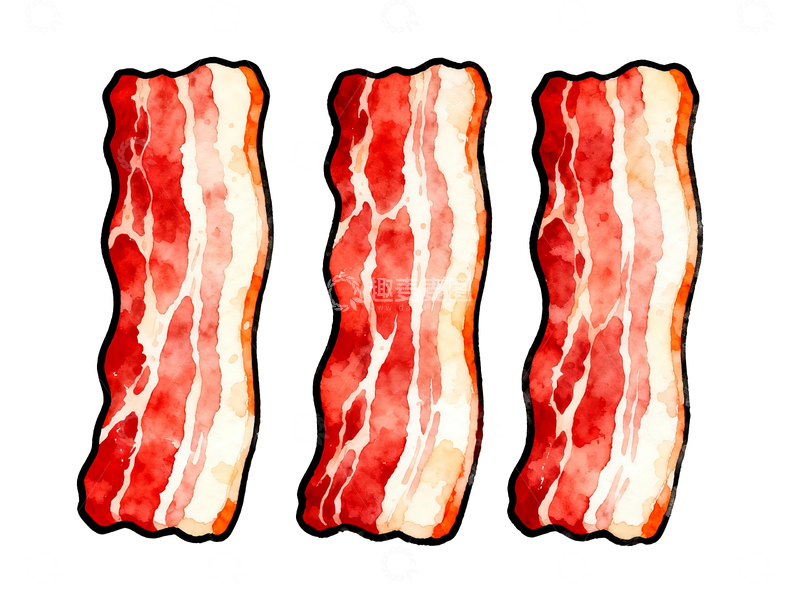 源文件下载【趣麦麦图】丝网印刷风格培根2