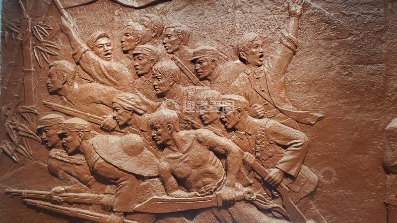 高清大图下载【趣麦麦图】抗日战争文化教育人物雕像