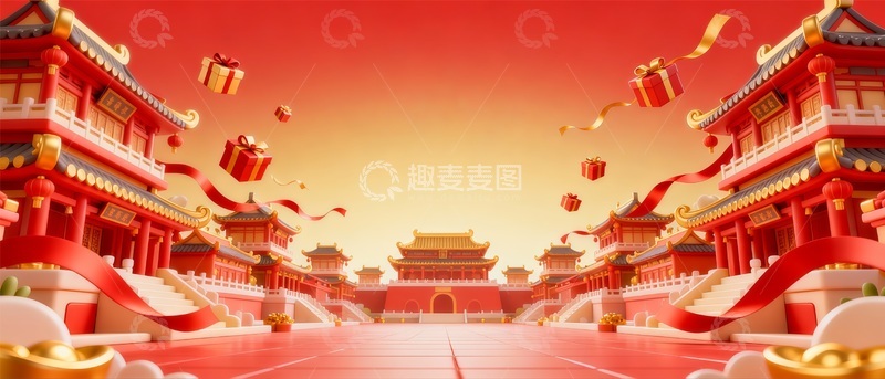高清大图下载【趣麦麦图】-中国传统宫殿庆典场景