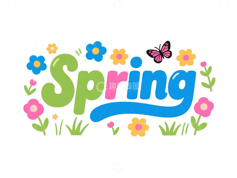 高清大图下载【趣麦麦图】春季花卉蝴蝶图案设计