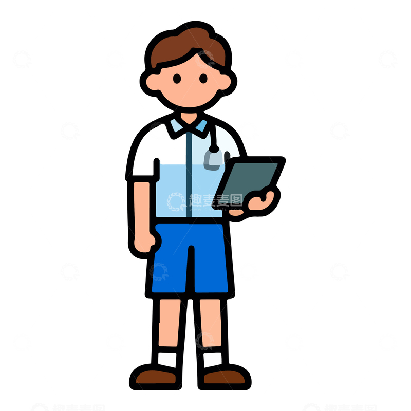 源文件下载【趣麦麦图】简约风格男性角色电子设备矢量图