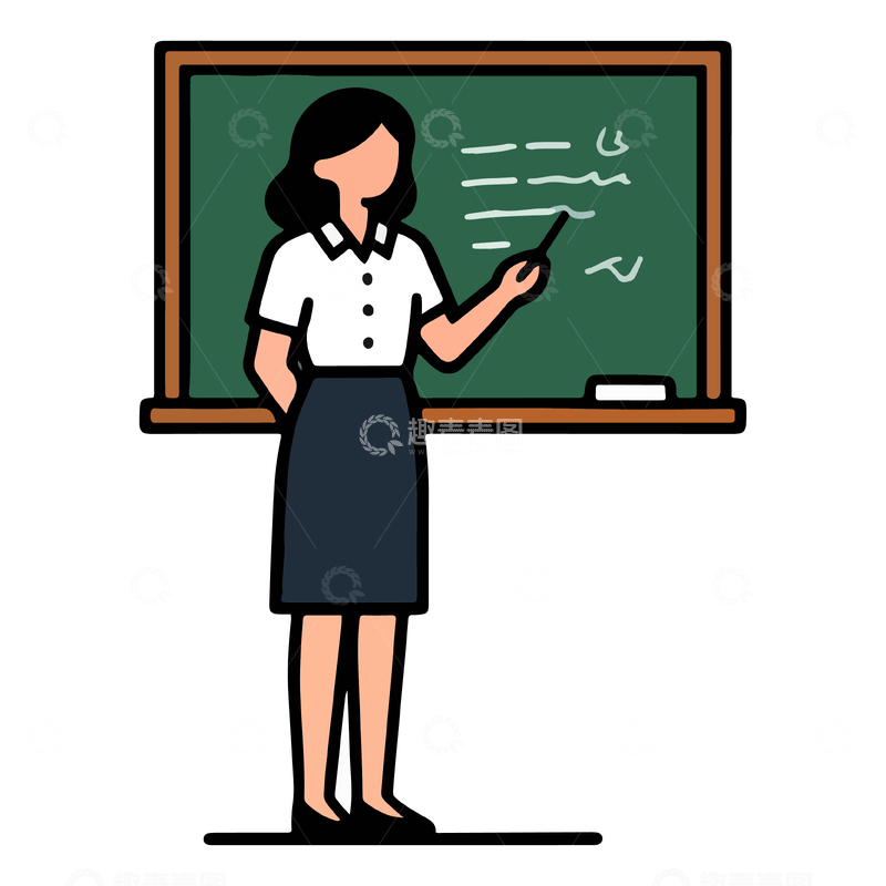 源文件下载【趣麦麦图】简约风格教师教学场景矢量插画