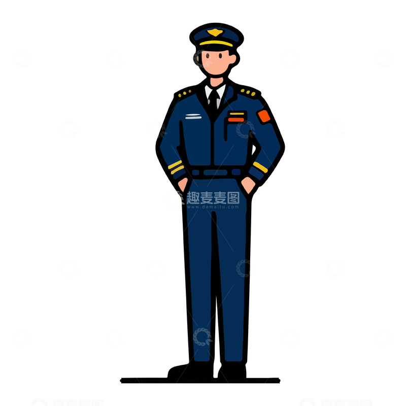 源文件下载【趣麦麦图】卡通警察形象矢量插画