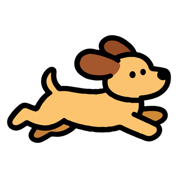 卡通狗狗奔跑简笔画矢量图