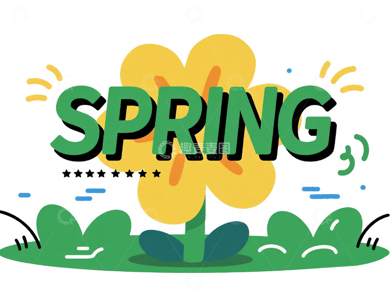 高清大图下载【趣麦麦图】春季生机插画设计元素