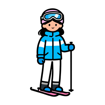 卡通滑雪女孩形象设计素材