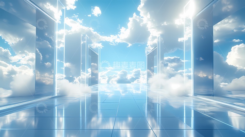 高清大图下载【趣麦麦图】科幻风天空之门场景