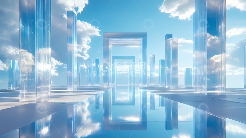 高清大图下载【趣麦麦图】未来城市玻璃天际线场景