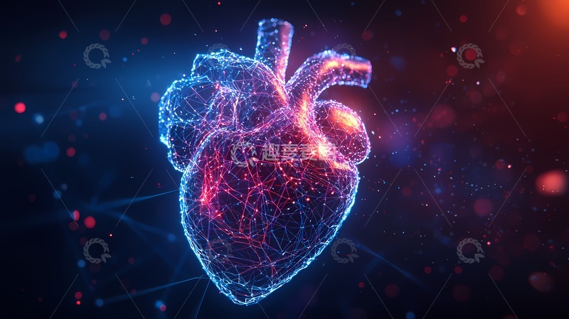 高清大图下载【趣麦麦图】科技感心脏模型数字艺术