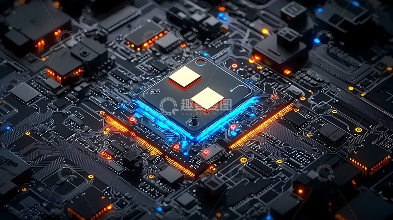 高清大图下载【趣麦麦图】科技芯片电路板渲染图