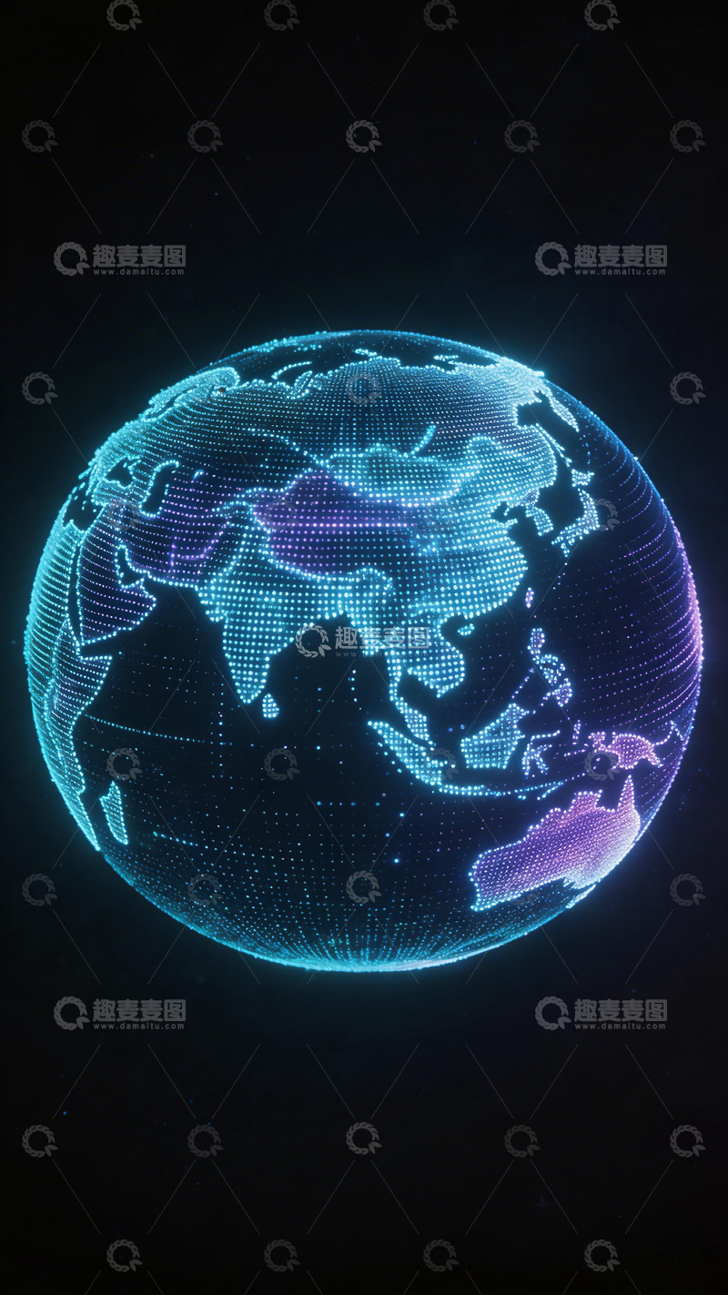 高清大图下载【趣麦麦图】数字地球科技感壁纸