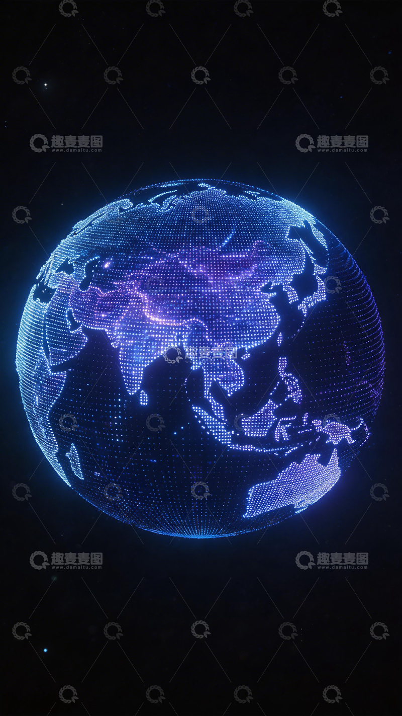 高清大图下载【趣麦麦图】数字地球科技感图像