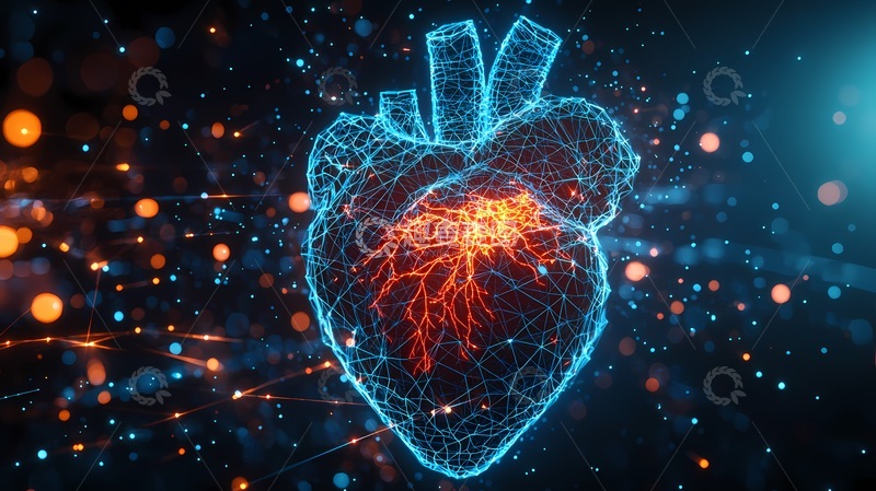 高清大图下载【趣麦麦图】科技风心脏模型三维渲染图