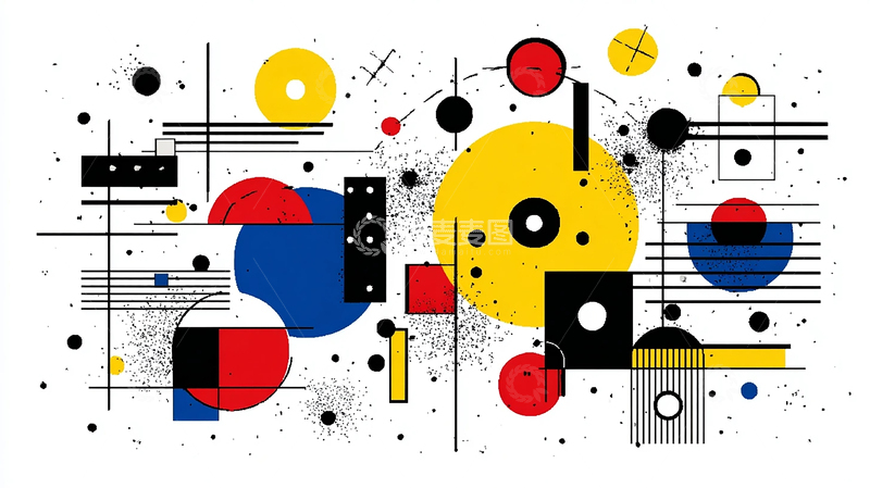 高清大图下载【趣麦麦图】抽象几何的色彩交响曲