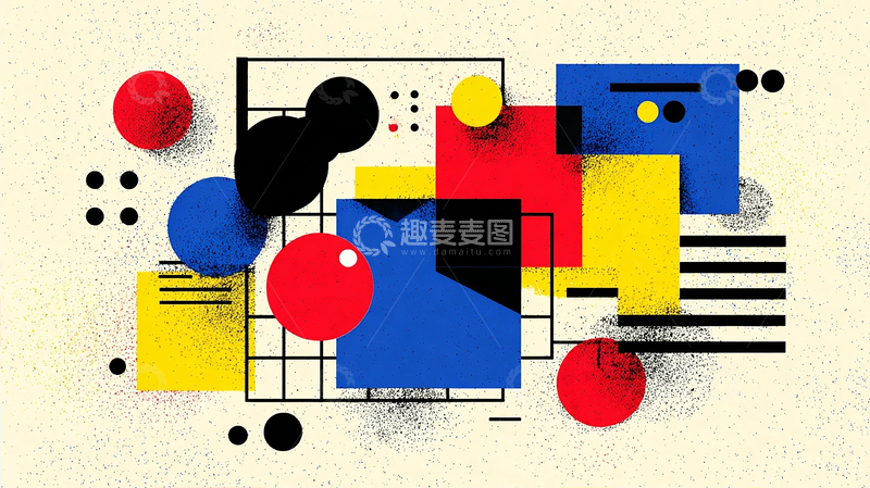 高清大图下载【趣麦麦图】现代抽象几何色彩盛宴