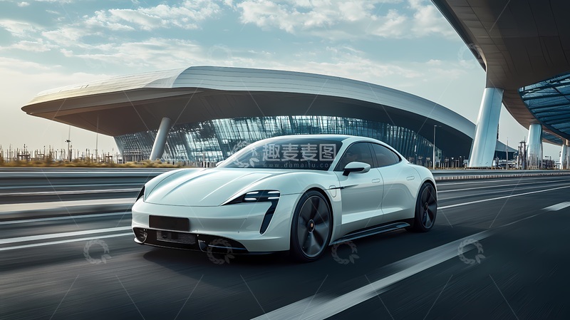 高清大图下载【趣麦麦图】未来感电动汽车高速行驶场景