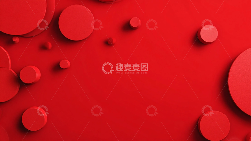 高清大图下载【趣麦麦图】红色几何迷宫的奇幻旅程