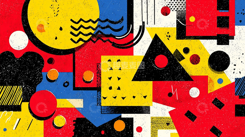 高清大图下载【趣麦麦图】抽象几何的色彩狂潮