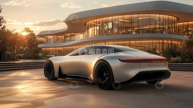 高清大图下载【趣麦麦图】未来感跑车与建筑