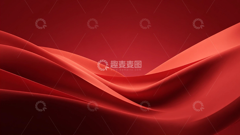 高清大图下载【趣麦麦图】红色丝带的梦幻舞动