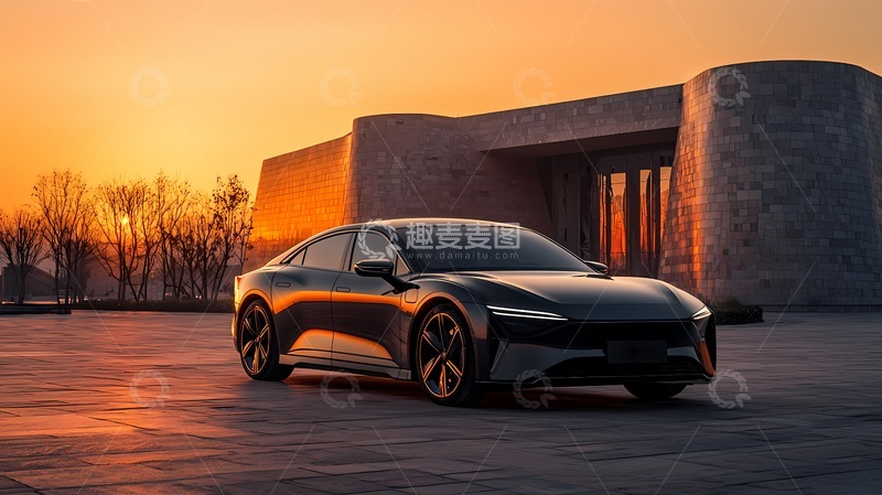 高清大图下载【趣麦麦图】黄昏现代轿车美景摄影