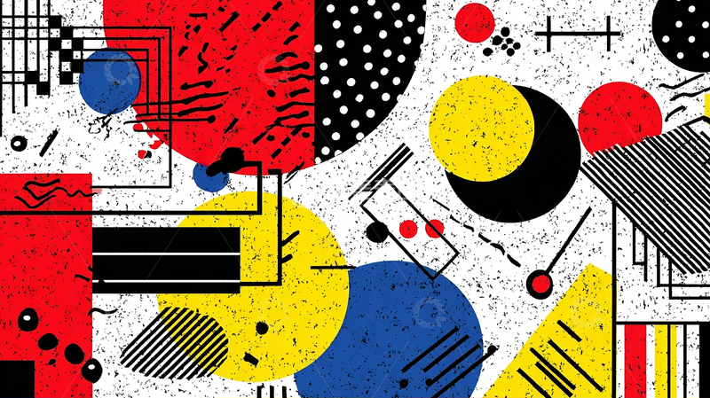 高清大图下载【趣麦麦图】交错色块的几何梦境