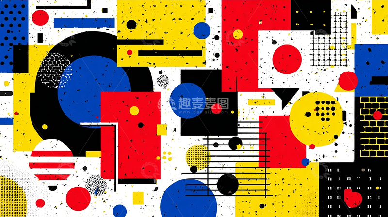 高清大图下载【趣麦麦图】色彩狂想曲中的几何交响