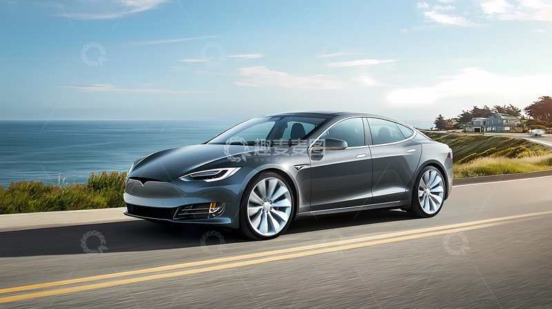 高清大图下载【趣麦麦图】海滨公路电动汽车风景摄影