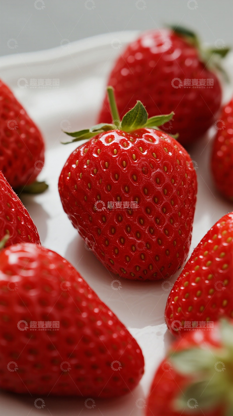 高清大图下载【趣麦麦图】新鲜水果草莓特写摄影